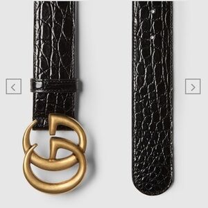 CROCODILE BELT WITH DOUBLE G BUCKLE